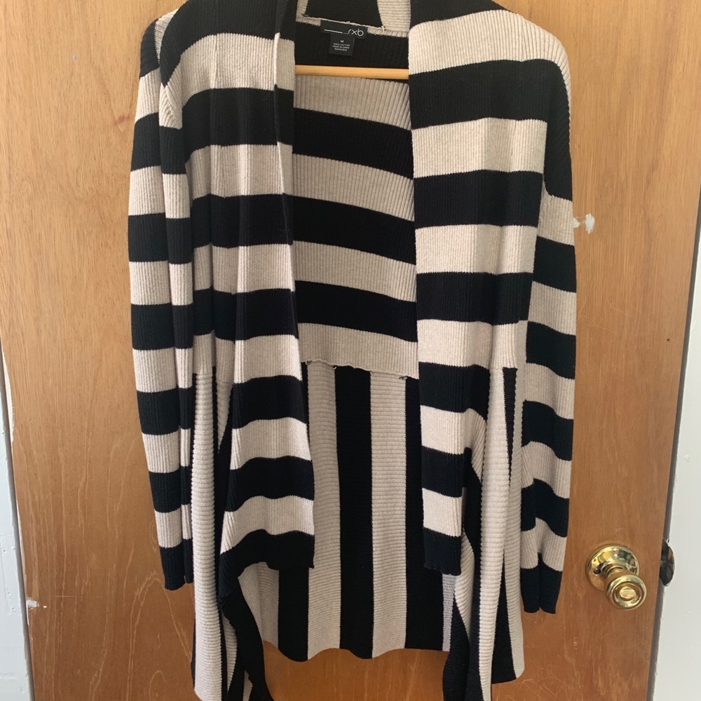 Tan and Black Striped Cardigan